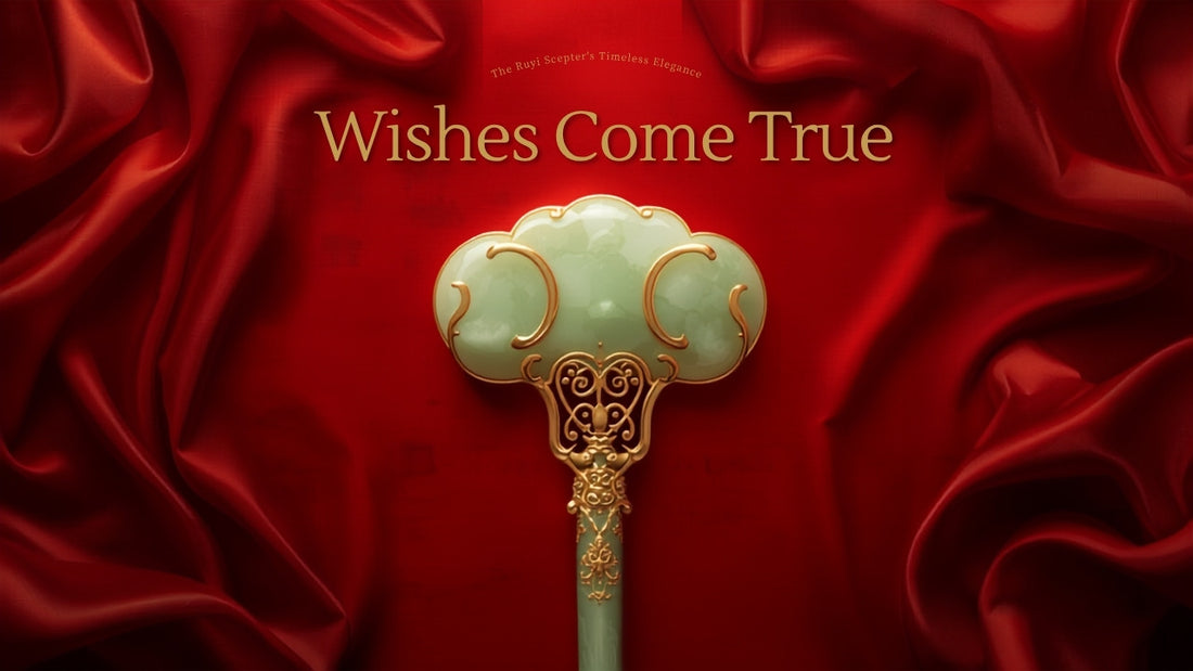 Jade and gold Ruyi scepter, symbol of wishes come true in Chinese culture