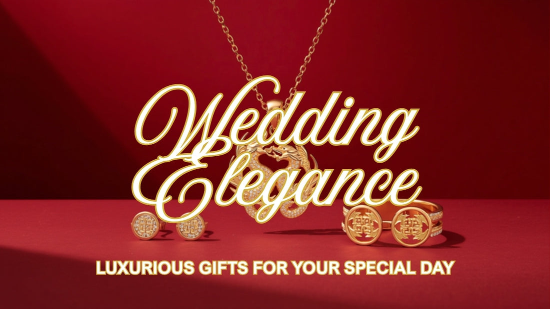 Elegant Chinese wedding jewelry gift with phoenix and dragon motifs