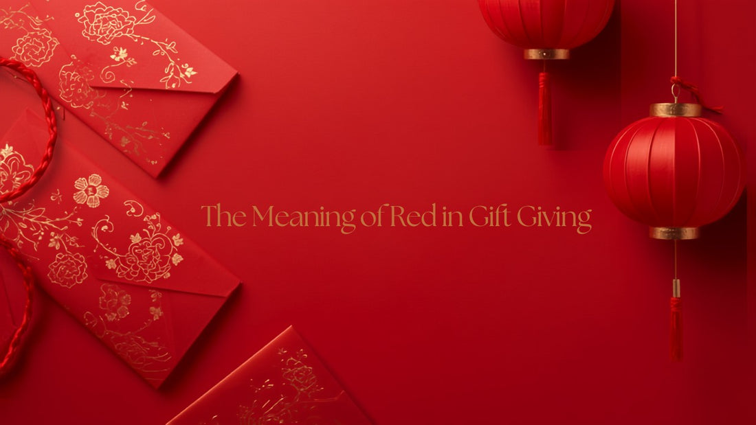 Red envelopes and lanterns symbolizing luck in Chinese gift-giving