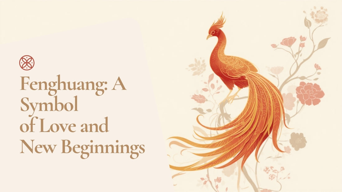 Illustration of the Chinese phoenix Fenghuang, symbol of love, harmony and new beginnings