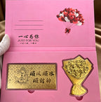 Gold Foil Rose Bouquet Anniversary Luxury Flower Gift Set