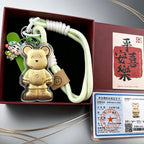 Gold Foil Kawaii Bear Charm Cute Keychain with Gift Box