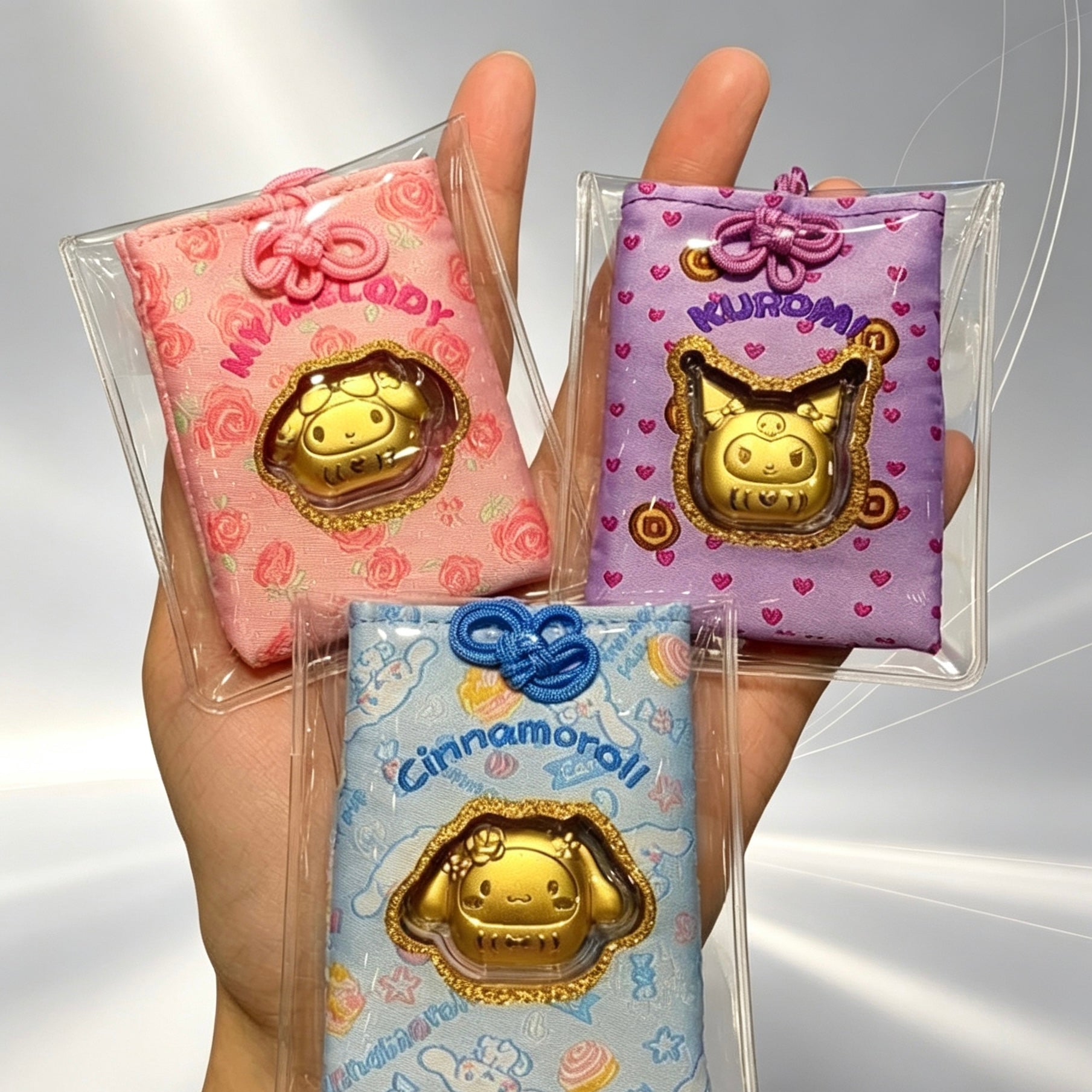 Gold Foil Cute Cartoon Keychain