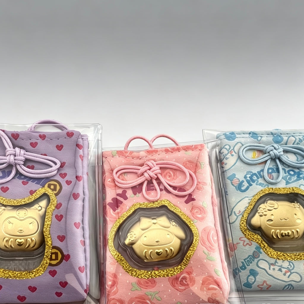 Gold Foil Cute Cartoon Keychain