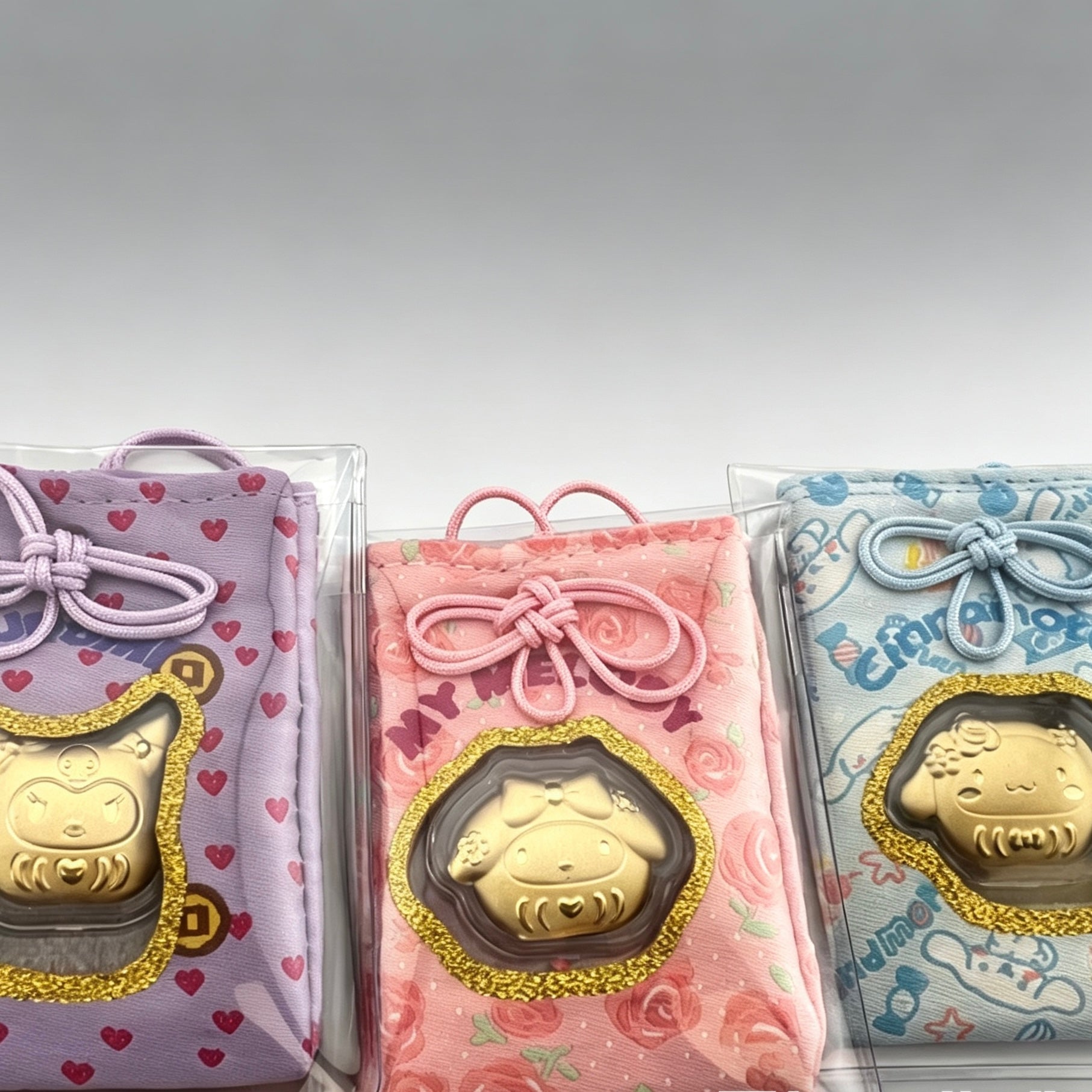 Gold Foil Cute Cartoon Keychain