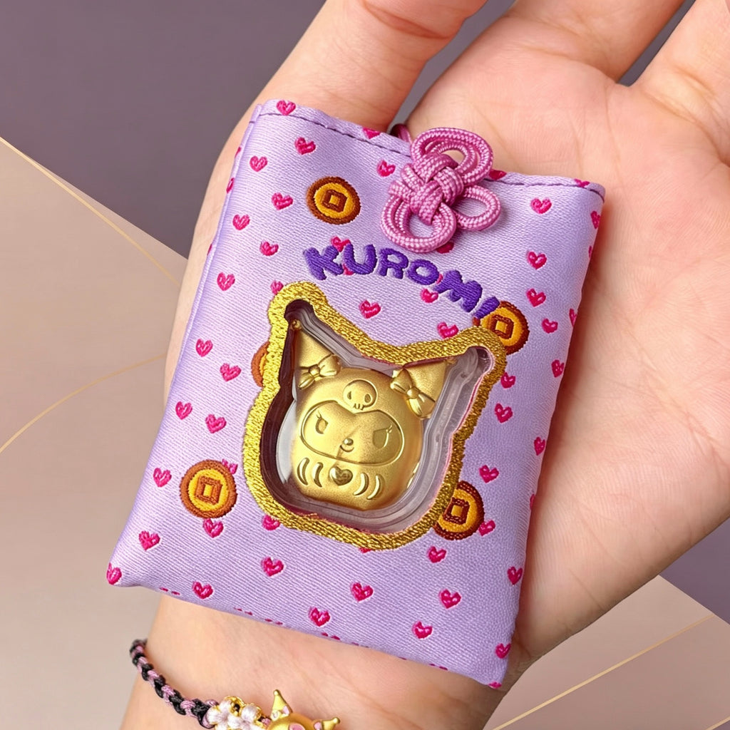 Gold Foil Cute Cartoon Keychain