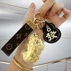 Gold Foil Feng Shui Pixiu Lucky Keychain