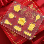 Luxury Classical Gold Medal Eight Treasures Design Collectible Gift Plaque with Wooden Box