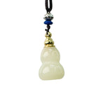 Lucky Wealth Hulu Protection Jade Gourd Pendant Necklace