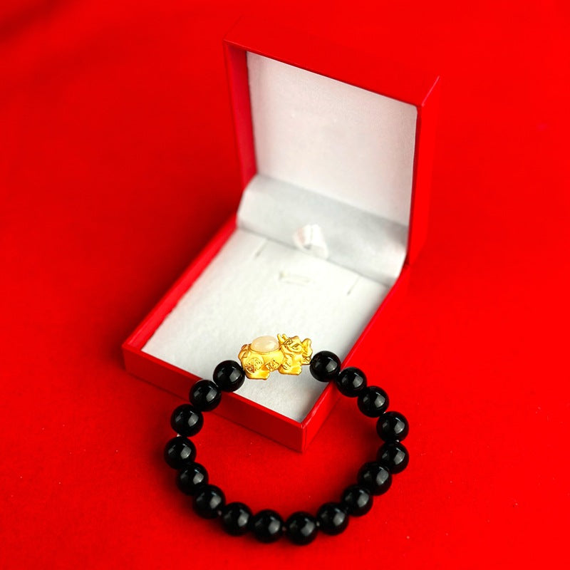 Pixiu White Jade Bracelet Lucky Wealth Prosperity Bead