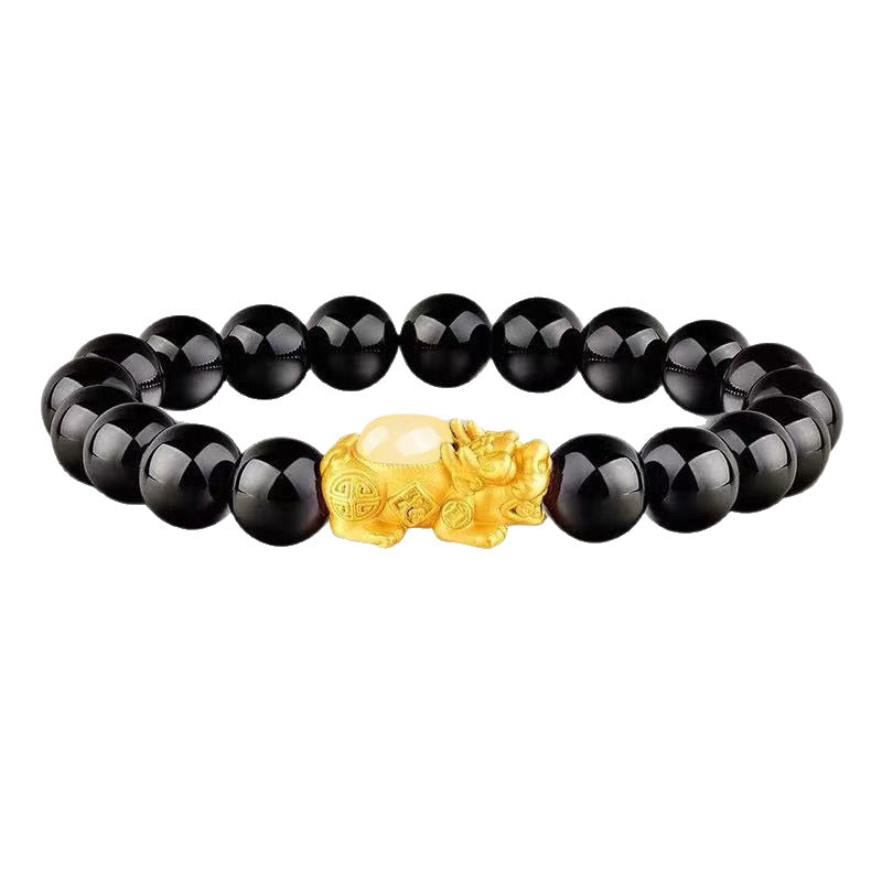 Pixiu White Jade Bracelet Lucky Wealth Prosperity Bead