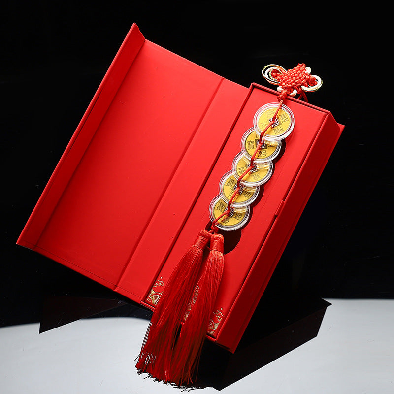 Lucky Five Emperor Coins Pendant – Wealth & Protection Charm