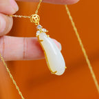 White Jade Fu Bean Necklace – Luck & Blessing Charm