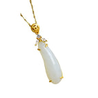 White Jade Fu Bean Necklace – Luck & Blessing Charm