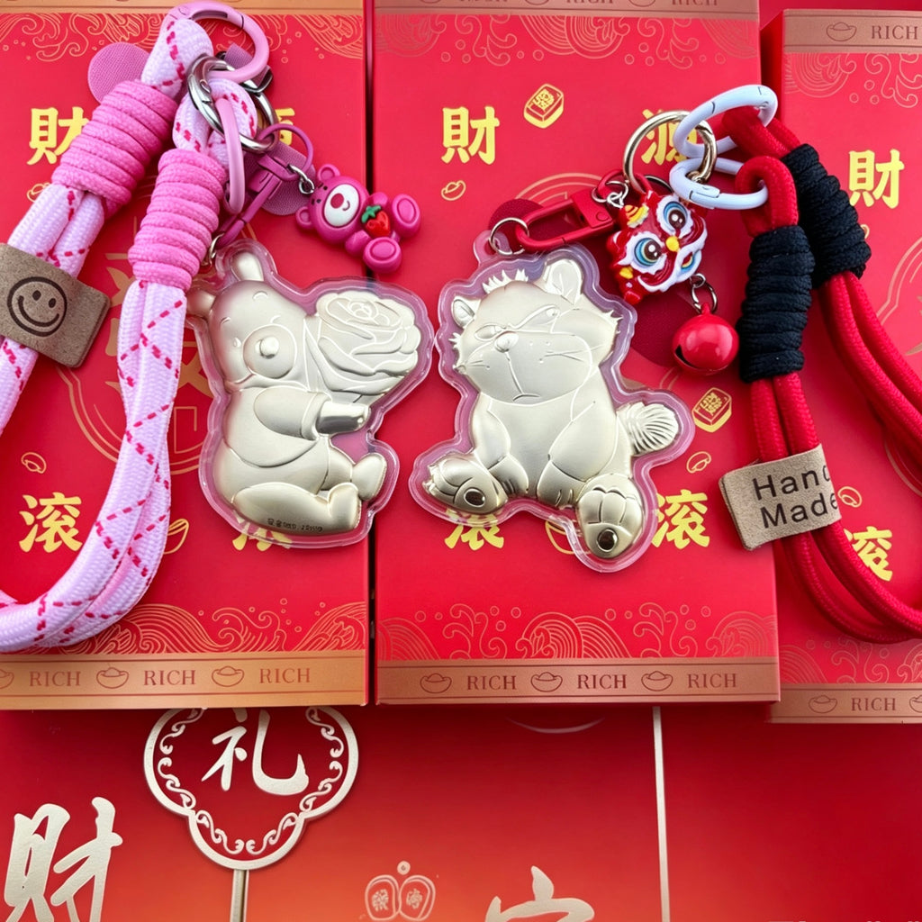 Lucky Bear Keychain – Cute Fortune Phone Charm
