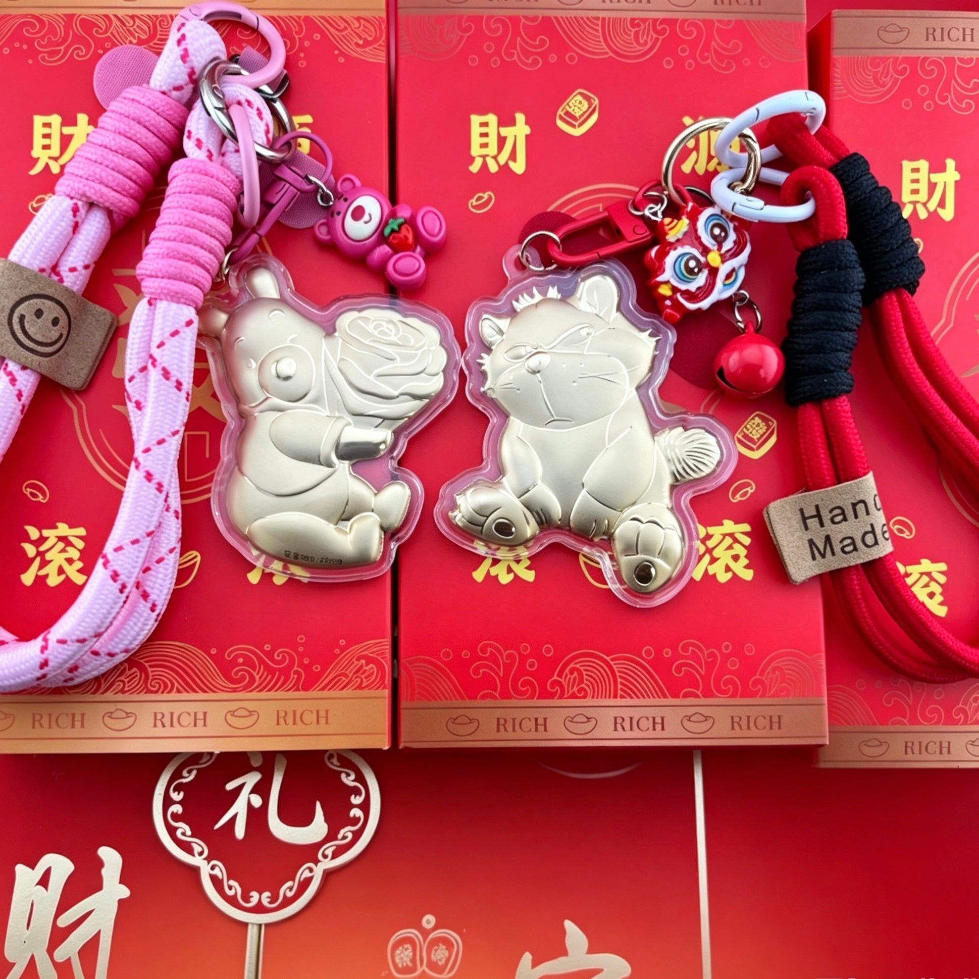 Lucky Bear Keychain – Cute Fortune Phone Charm
