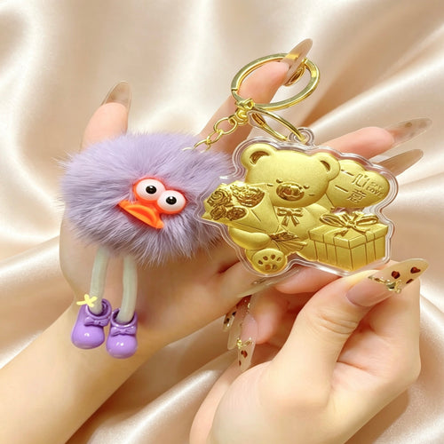 Cartoon Phone Charm Keychain – Cute Lucky Pendant Collection