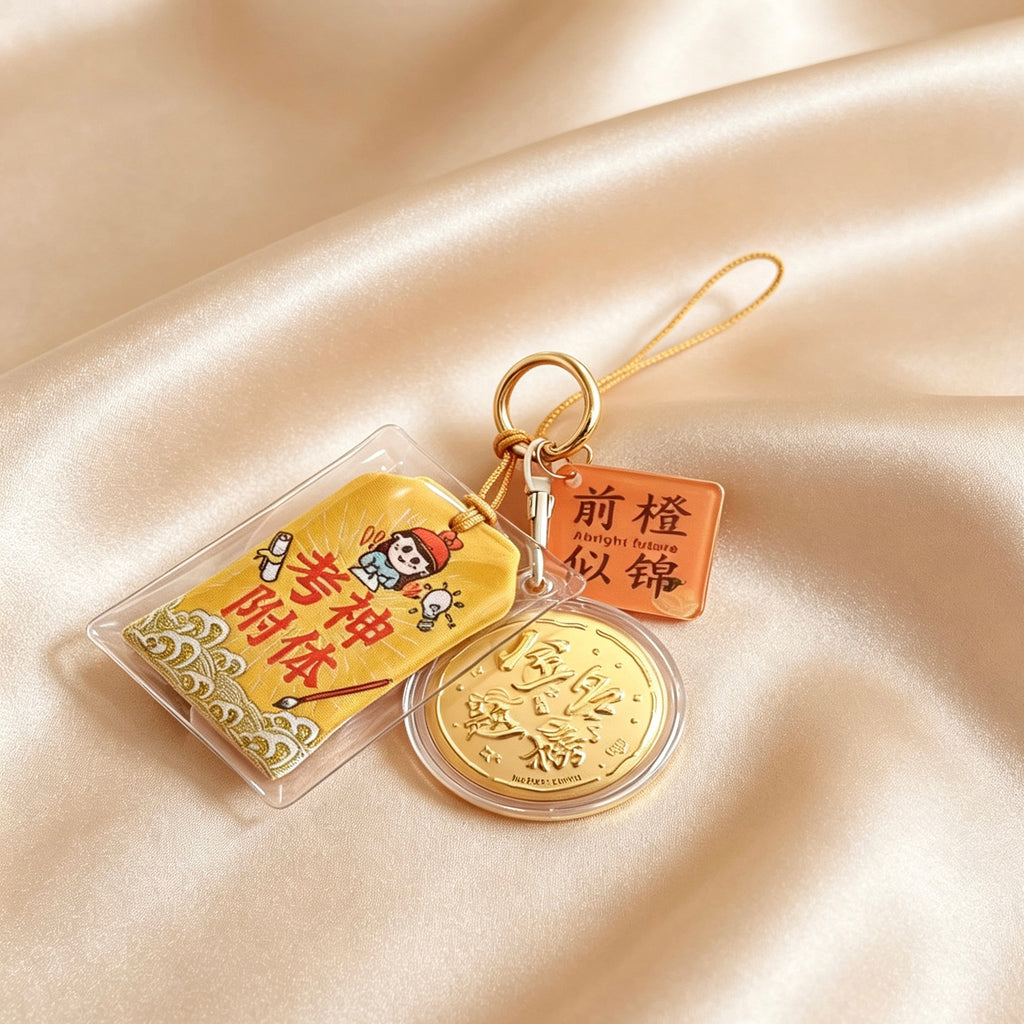 Gold List Success Keychain – Lucky Exam Blessing Charm