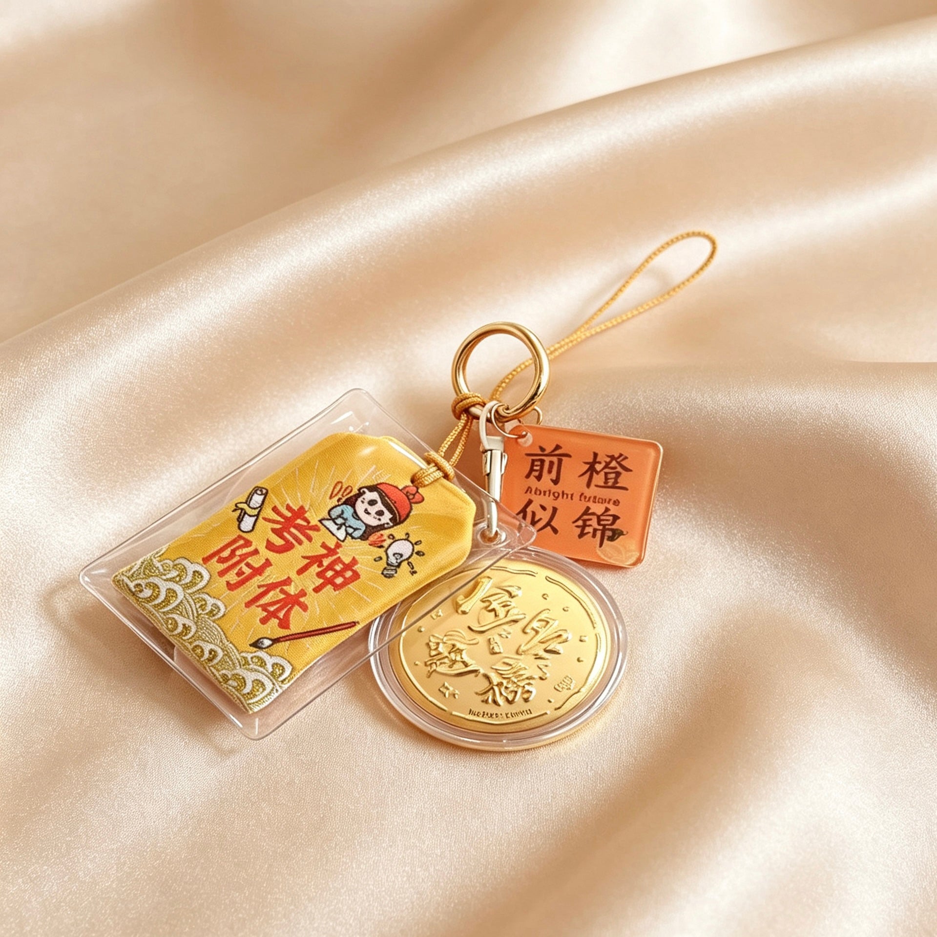 Gold List Success Keychain – Lucky Exam Blessing Charm