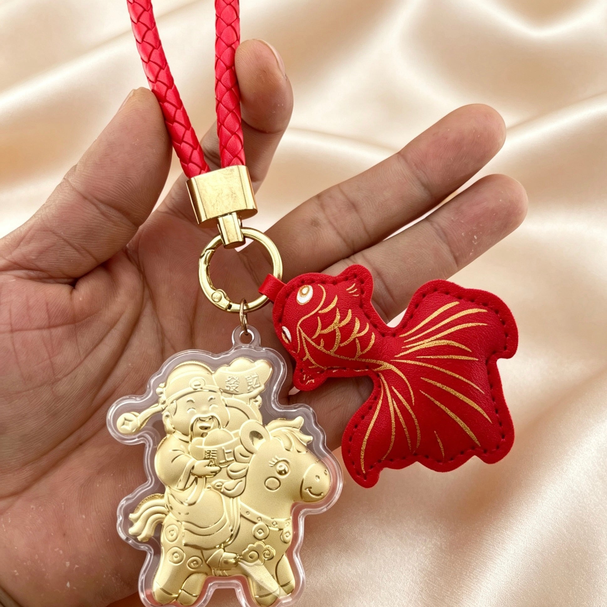 Instant Wealth God Keychain – Prosperity & Fortune Pendant
