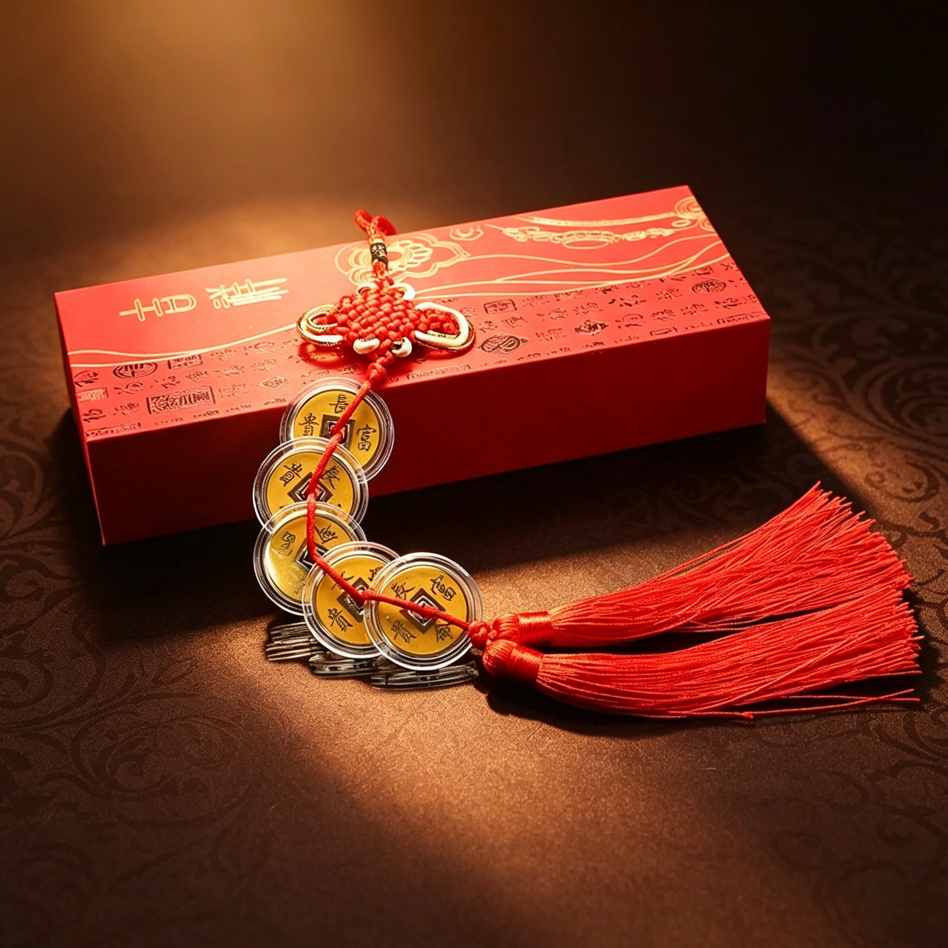 Lucky Five Emperor Coins Pendant – Wealth & Protection Charm