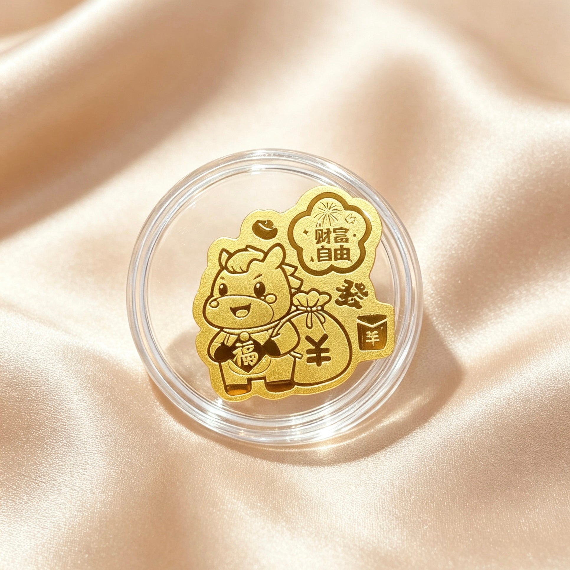 Pure Gold 999 Phone Sticker & Charm – Auspicious Feng Shui Mobile Decor