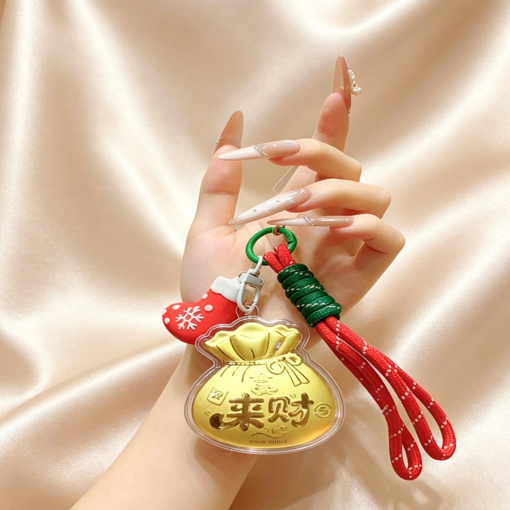 Lucky Fortune Bag Keychain – Prosperity & Blessing Pendant