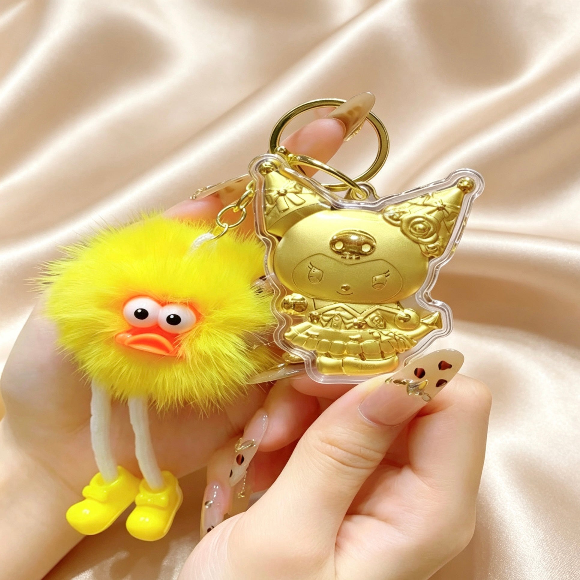 Cartoon Phone Charm Keychain – Cute Lucky Pendant Collection