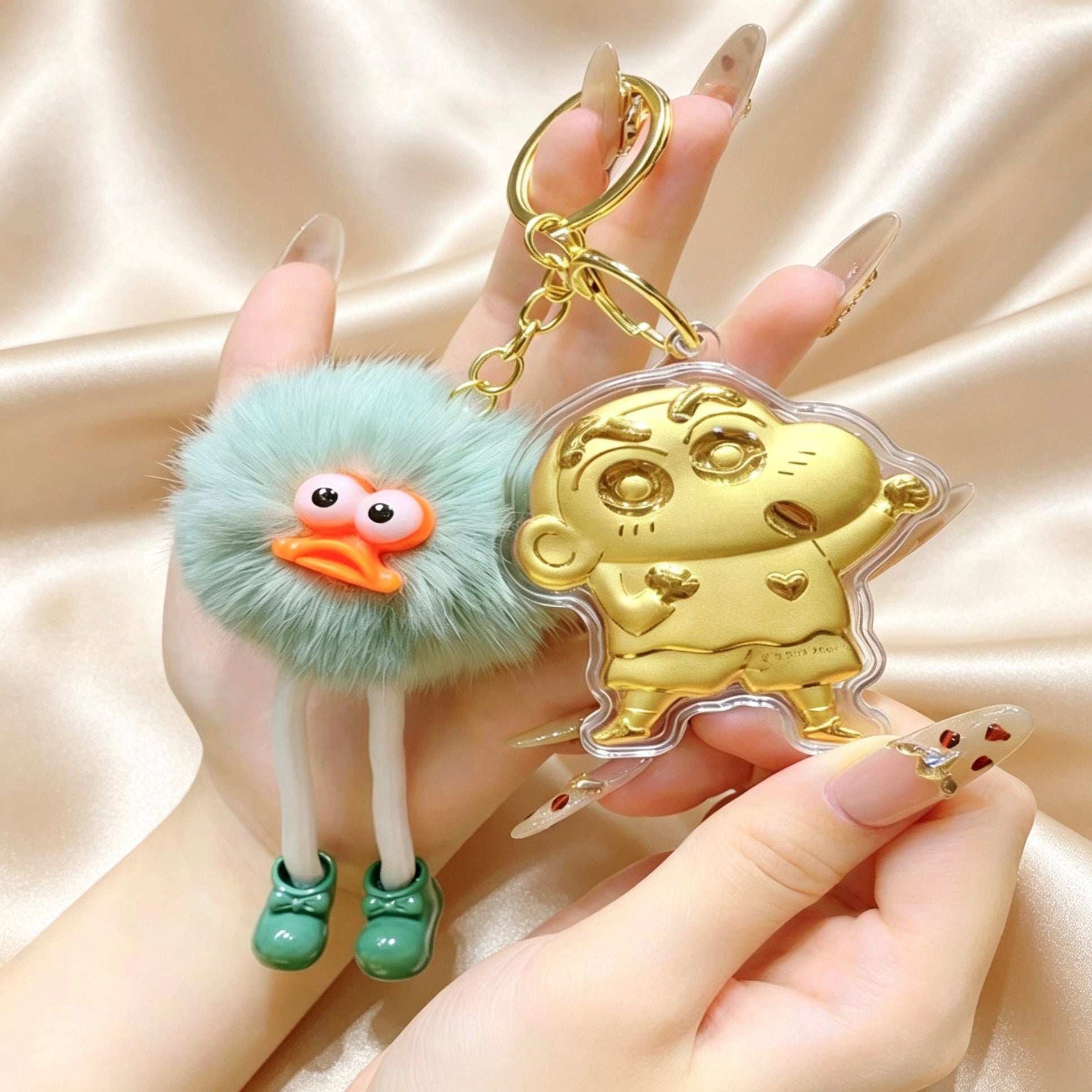 Cartoon Phone Charm Keychain – Cute Lucky Pendant Collection