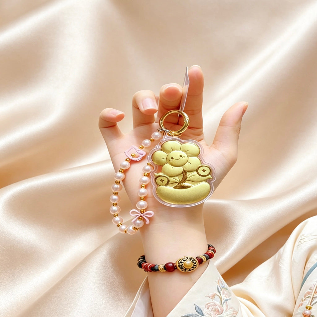 Pure Gold “Money to Spend” Keychain – Auspicious Feng Shui Lucky Charm