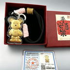 Gold Foil Kawaii Bear Charm Cute Keychain with Gift Box