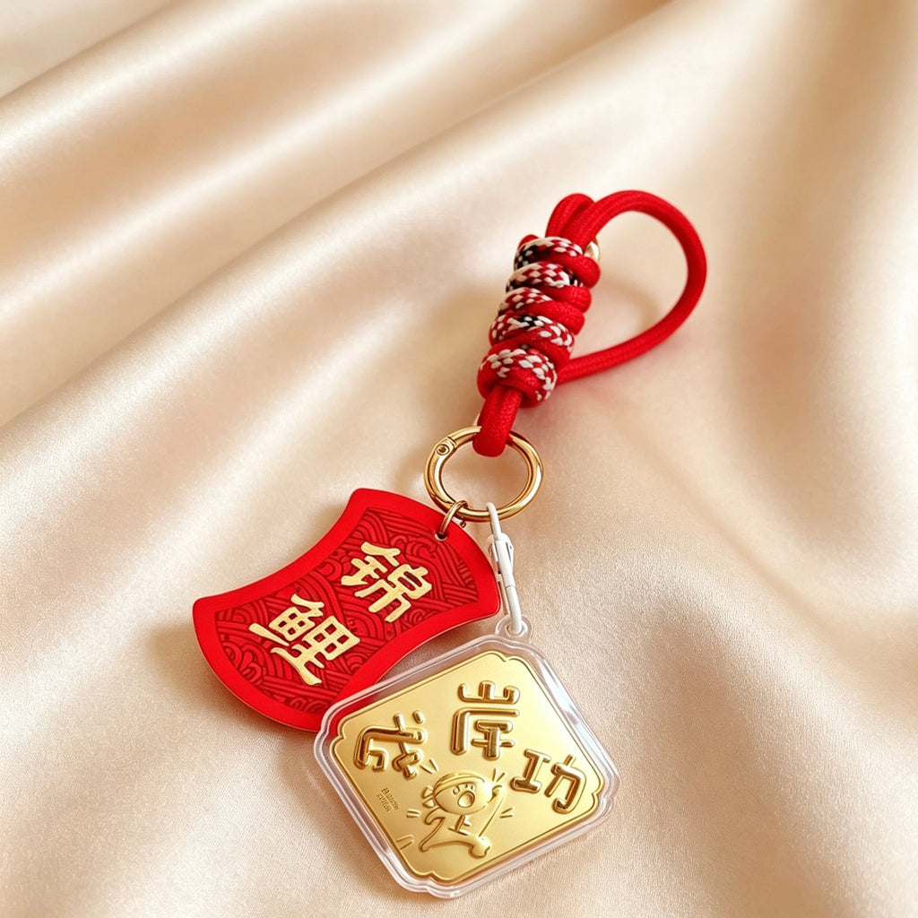 Gold List Success Keychain – Lucky Exam Blessing Charm