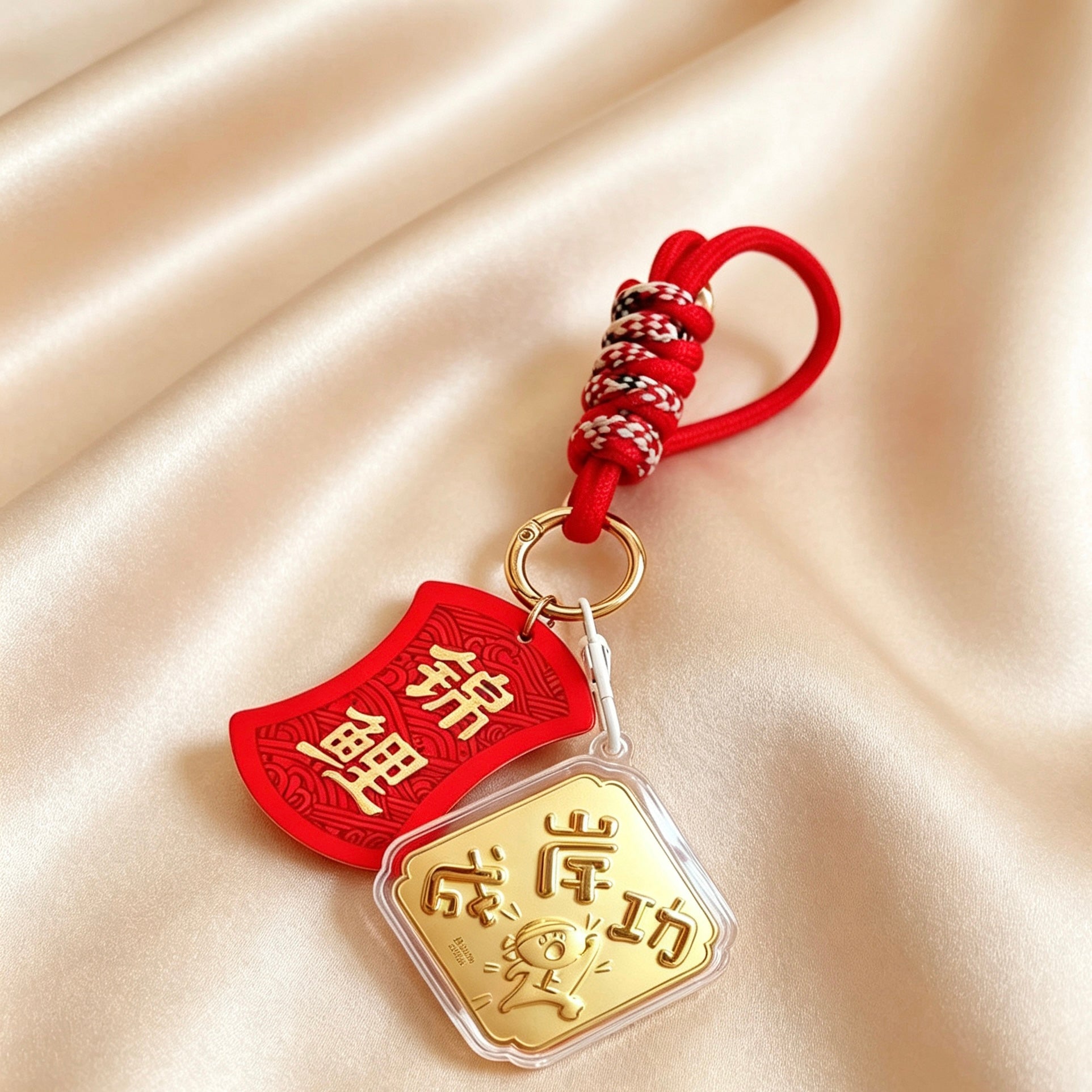 Gold List Success Keychain – Lucky Exam Blessing Charm
