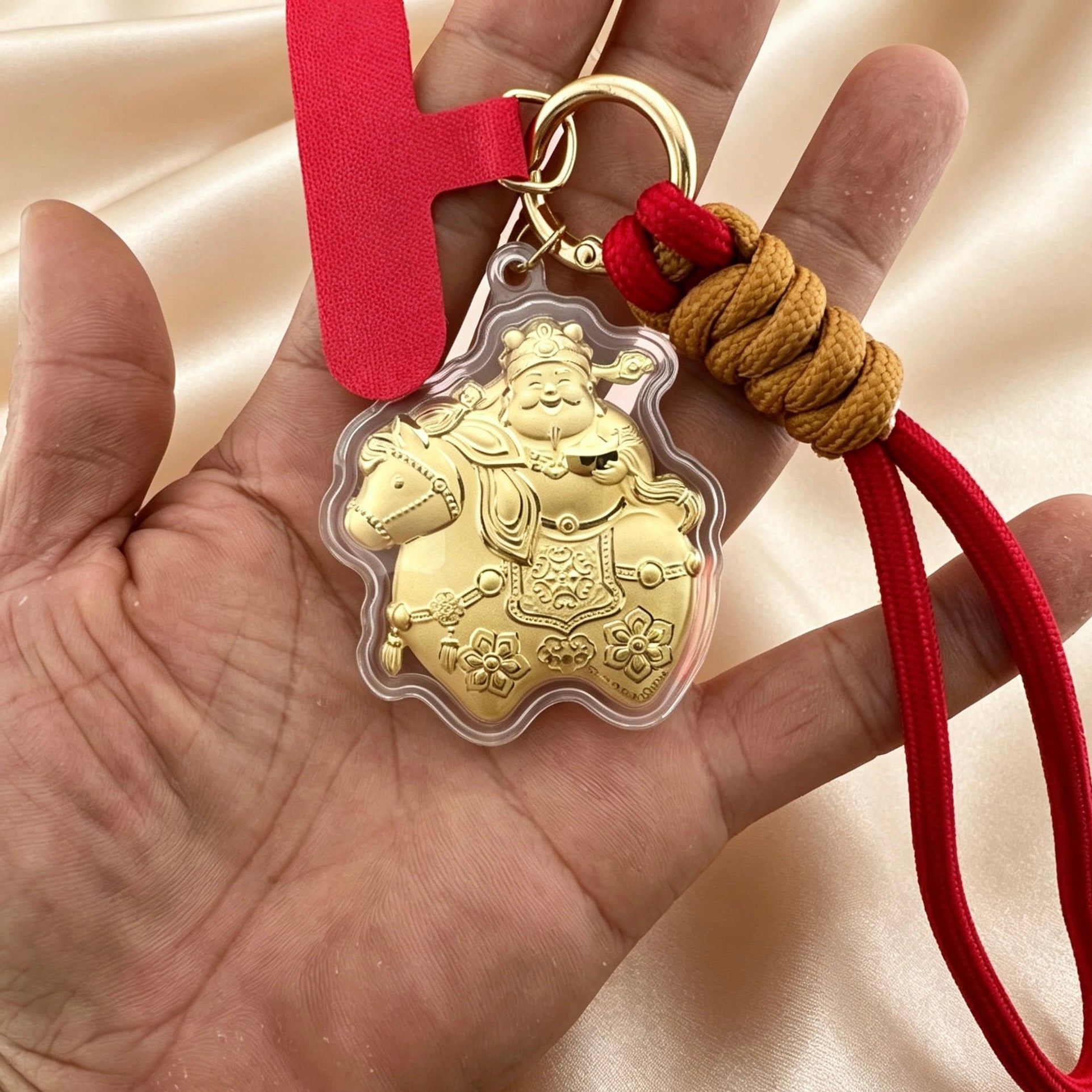 Instant Wealth God Keychain – Prosperity & Fortune Pendant