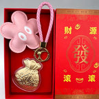 Lucky Fortune Phone Charm – Floral Prosperity Keychain