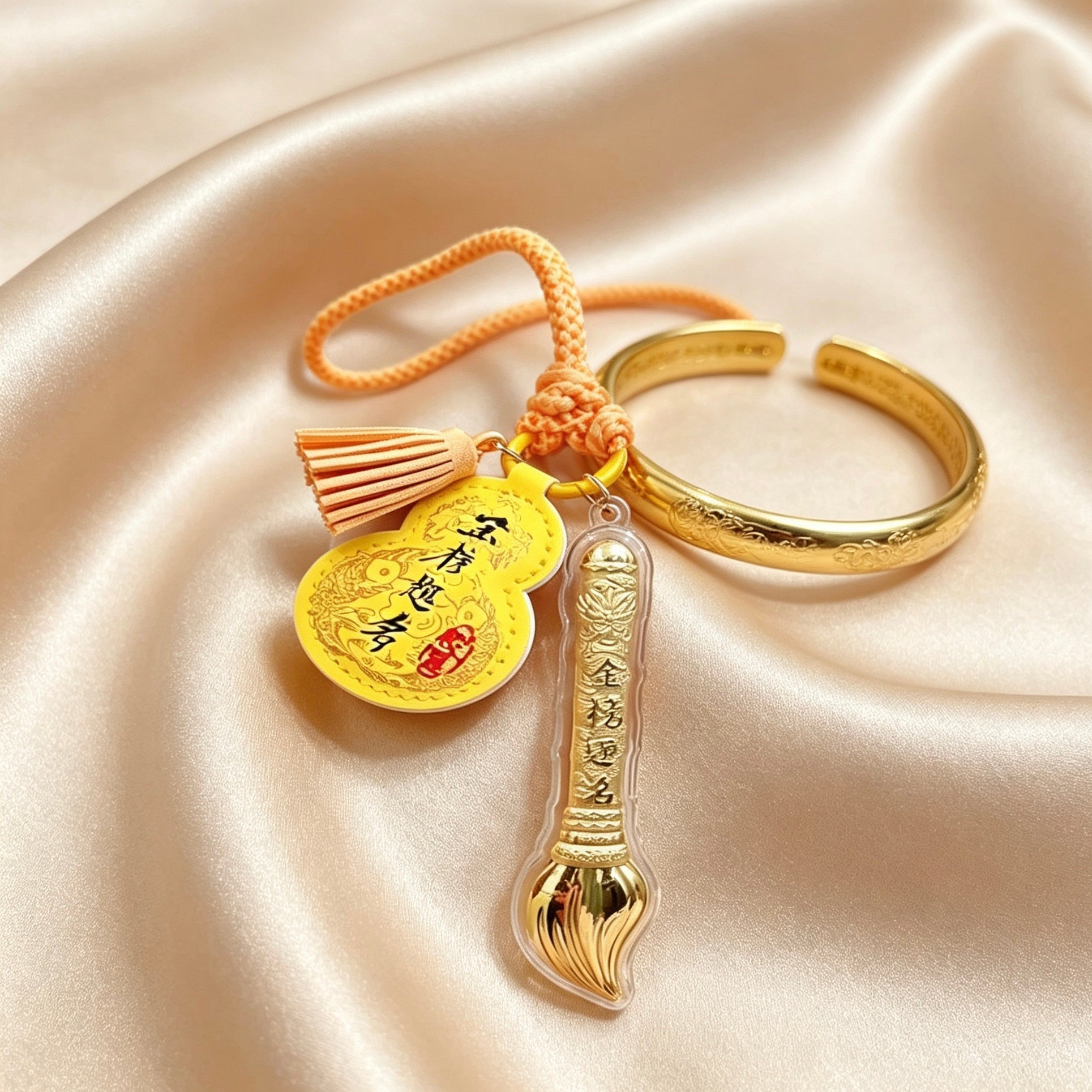 Gold List Success Keychain – Lucky Exam Blessing Charm