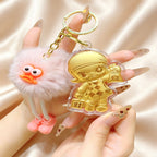 Cartoon Phone Charm Keychain – Cute Lucky Pendant Collection
