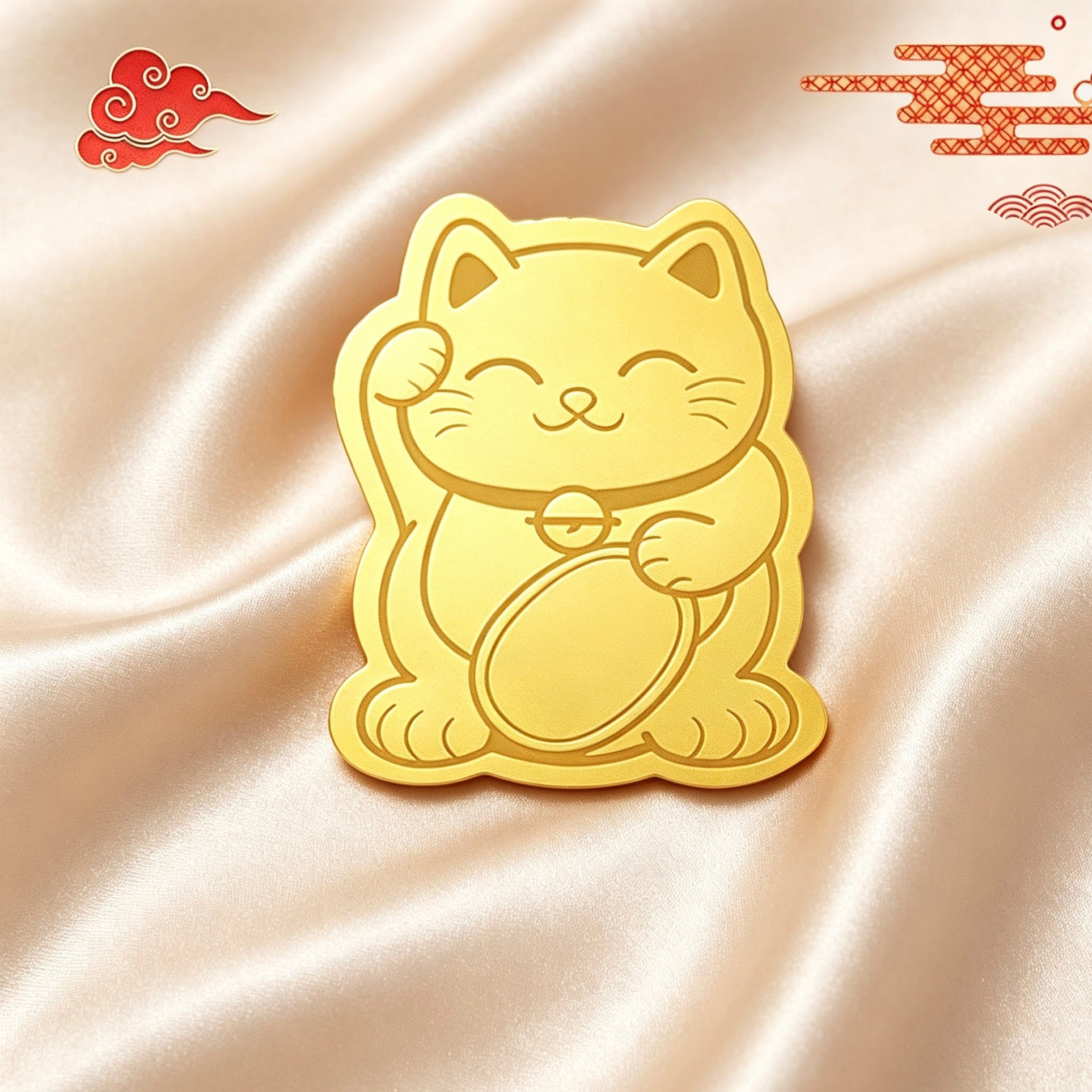 Pure Gold 999 Phone Sticker & Charm – Auspicious Feng Shui Mobile Decor