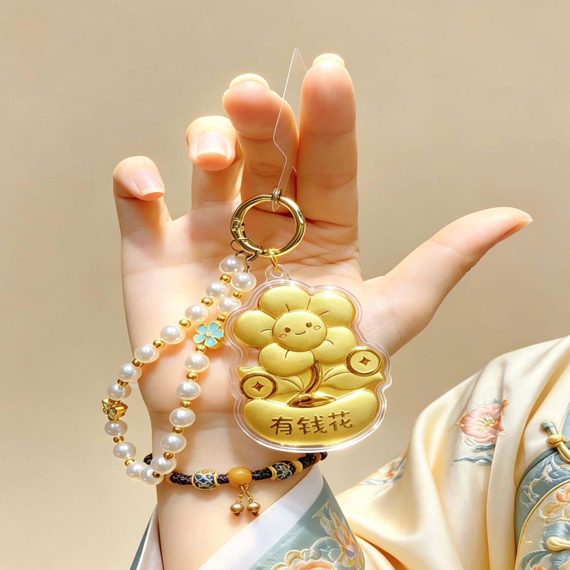 Pure Gold “Money to Spend” Keychain – Auspicious Feng Shui Lucky Charm