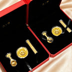 Luxury Medal Ornament Chinese Style Gold Foil Three Treasures Gift Set