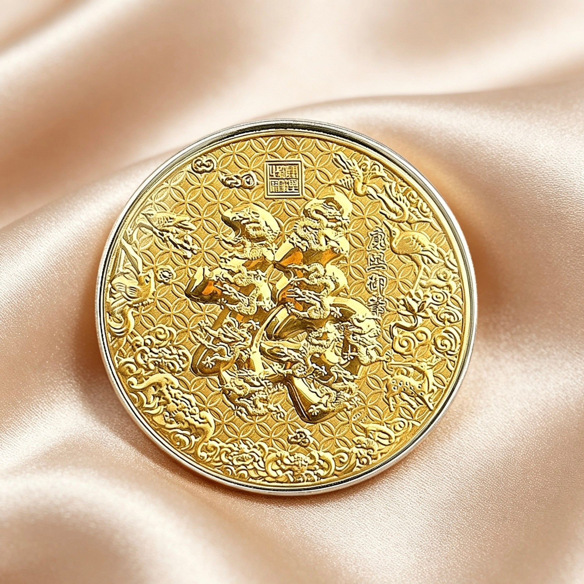 Gold Foil Chinese Zodiac Blessing Ornament Fu Character Lucky Display Set