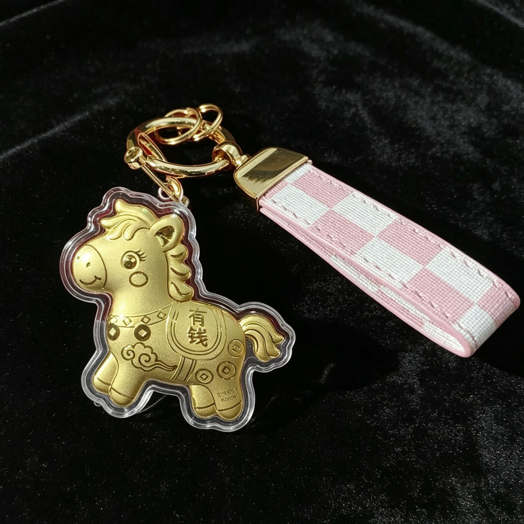 God of Wealth Horse Keychain – Fortune & Success Charm