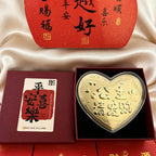Gold Foil Heart Shape Blessing Romantic Gift with Gift Box