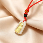 Chinese Mazu Blessing Pendant Amulet Gold Religious Charm Necklace Lucky Protection Gift Set