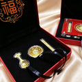 Luxury Medal Ornament Chinese Style Gold Foil Three Treasures Gift Set