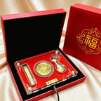 Luxury Medal Ornament Chinese Style Gold Foil Three Treasures Gift Set