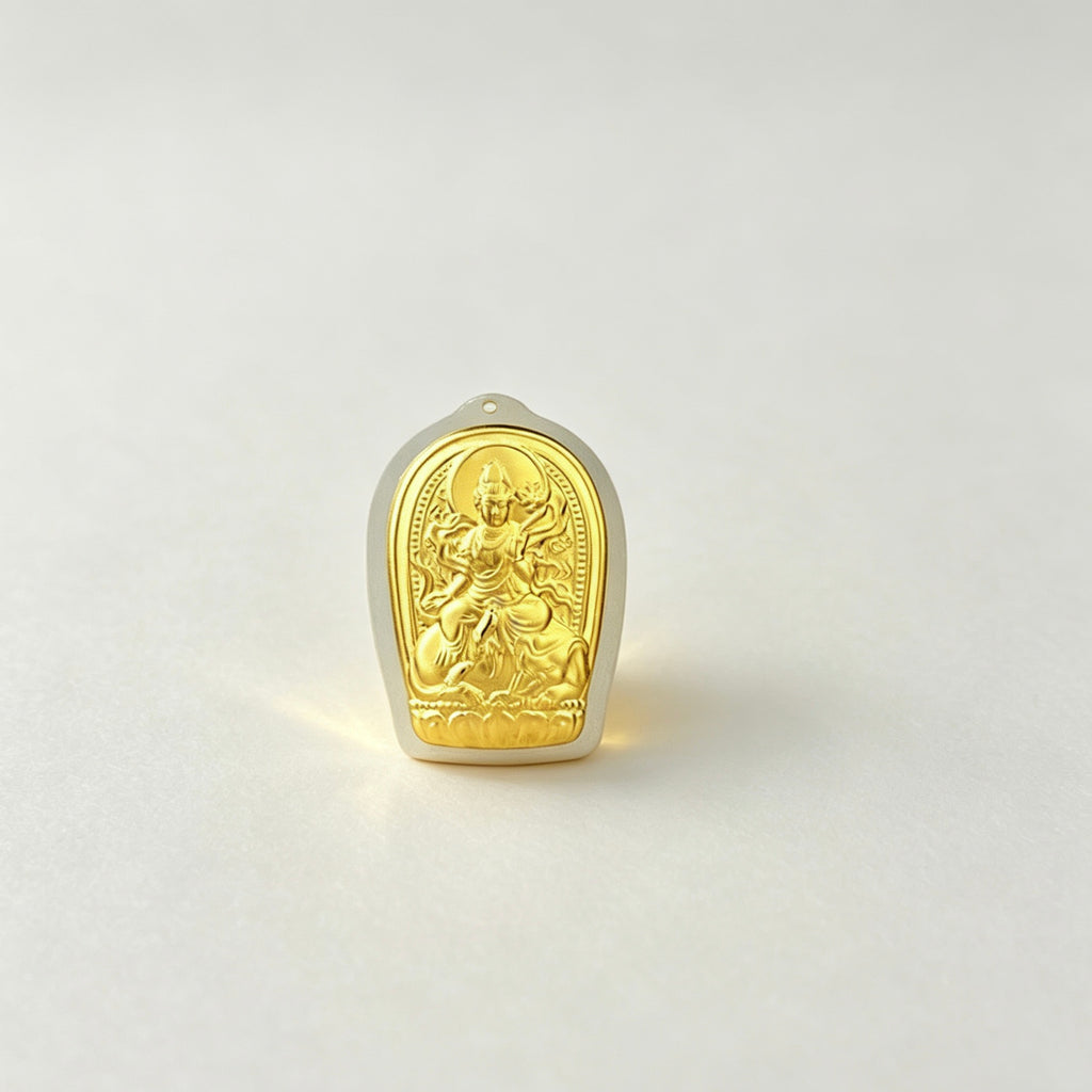 Chinese Zodiac Guardian Buddha Gold Statue Feng Shui Protection Ornament Gift Set