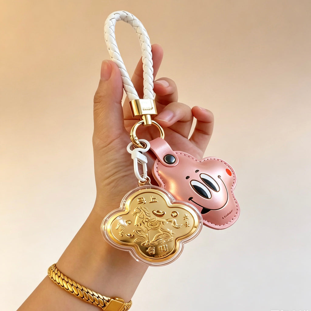 Gold Money Keychain – Lucky Fortune & Prosperity Accessory