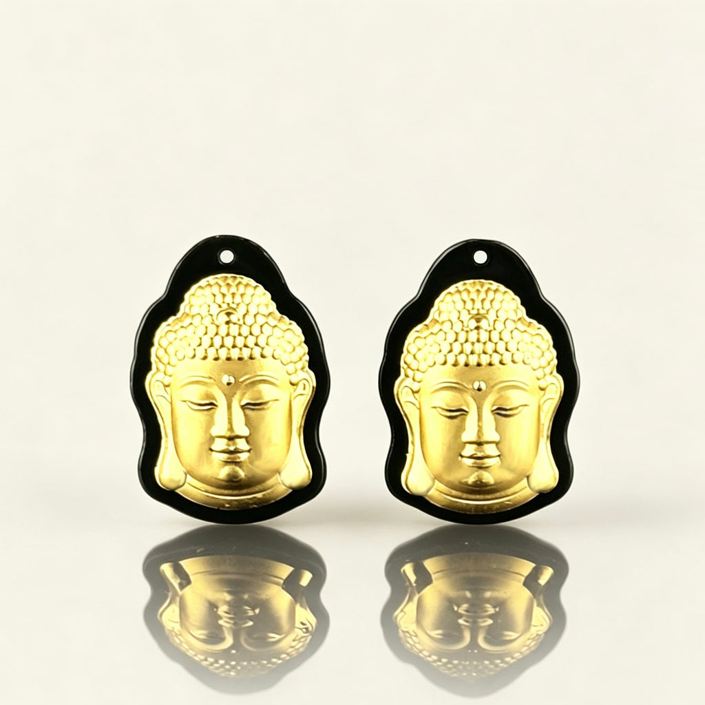Hetian Jade Maitreya Buddha Pendant Gold Inlay Smile Buddha Lucky Amulet Necklace