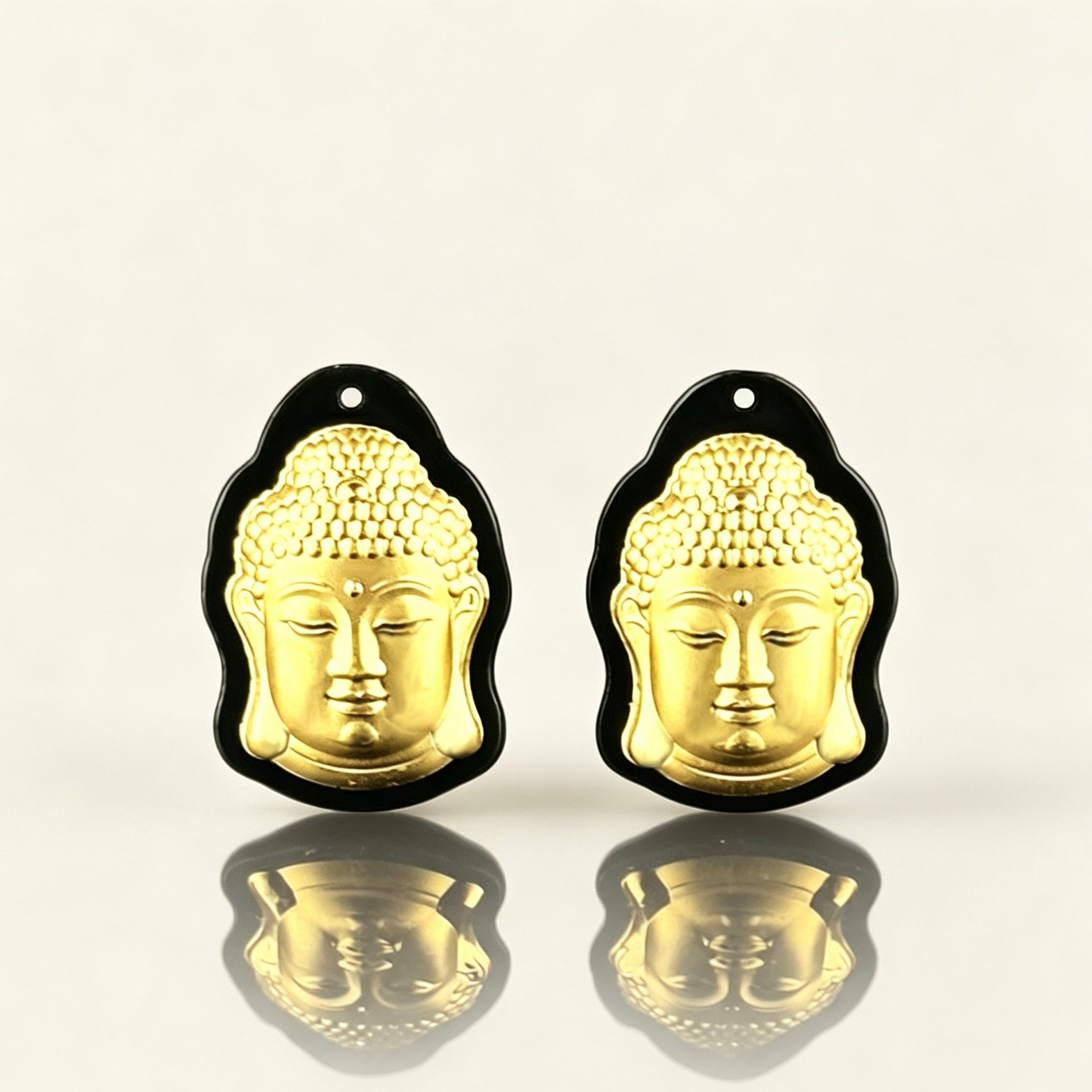 Hetian Jade Maitreya Buddha Pendant Gold Inlay Smile Buddha Lucky Amulet Necklace